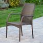 Hearth and Haven Patio Wicker Dining Chair with Sleek Frame and Tapered Leg in Brown (Set of 2), , large
