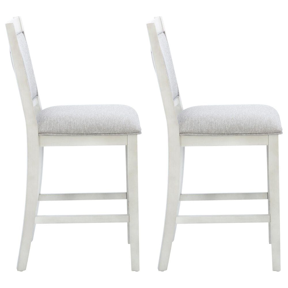 Linon Home Decor Mckoy Counter Stool in White (Set of 2), , large