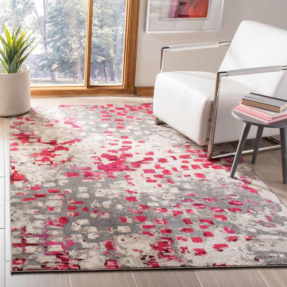 Safavieh Madison MAD425R 6&#39; x 9&#39; Grey and Red Area Rug, , large