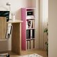 HOMLUX 4-Tier Open Shelf Display Organizer Bookcase in Pink and White, , large