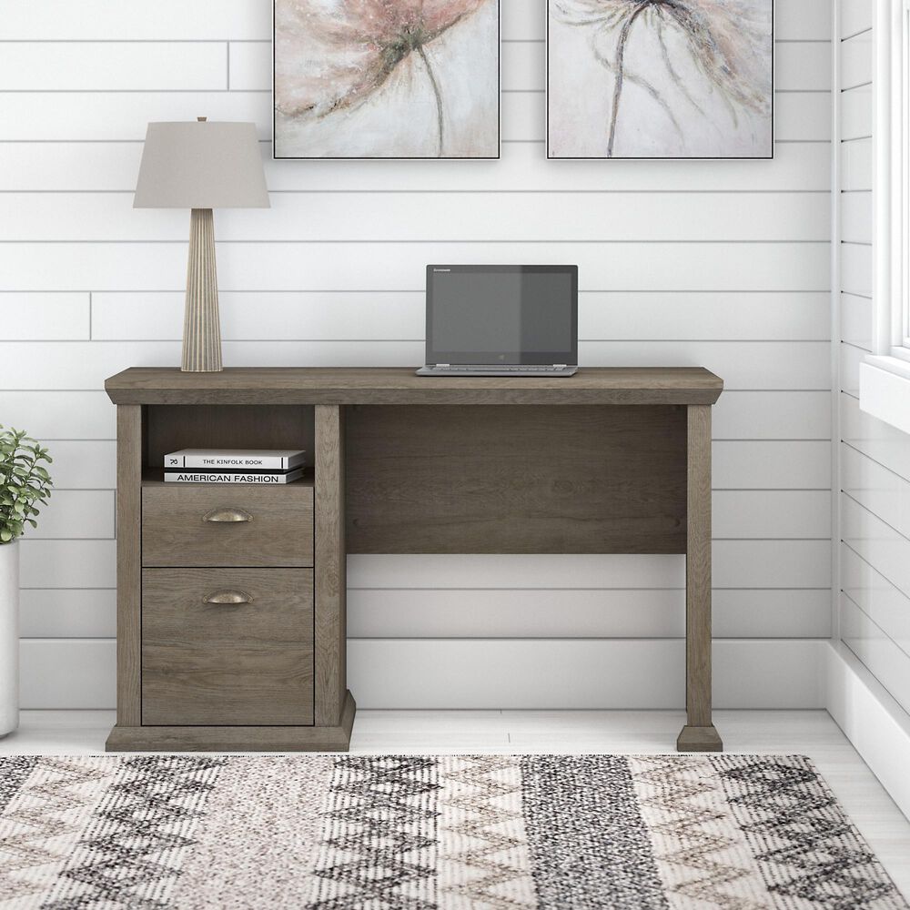 Bush Yorktown 50" Office Desk in Restored Gray Nebraska Furniture Mart