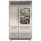 Sub Zero 48" Pro Refrigerator and Freezer with Glass Door in Stainless Steel, , large