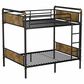 Hearth and Haven Twin XL over Twin XL Detachable Bunk Bed in Black and Gold, , large