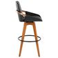 Lumisource Cosmo Swivel Barstool with Black Cushion in Walnut and Black, , large