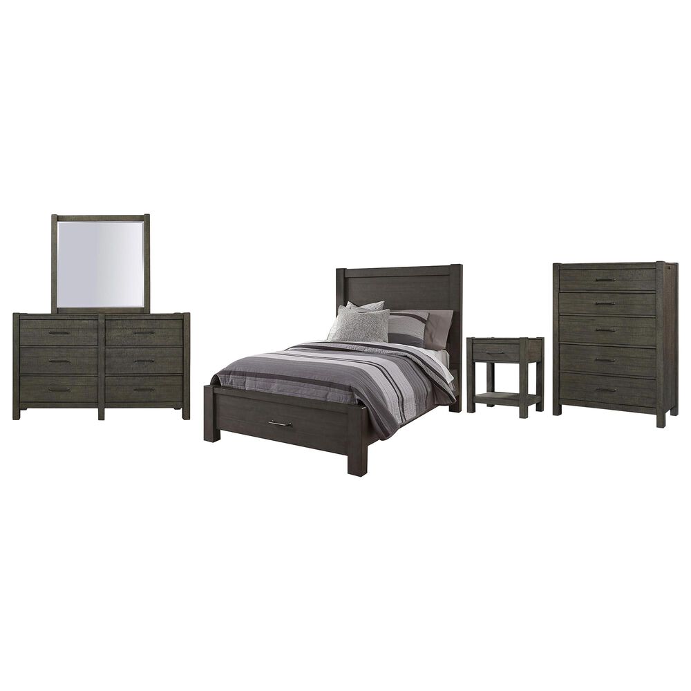 Riva Ridge Mill Creek 5 Piece Full Storage Bed Set in Carob, , large