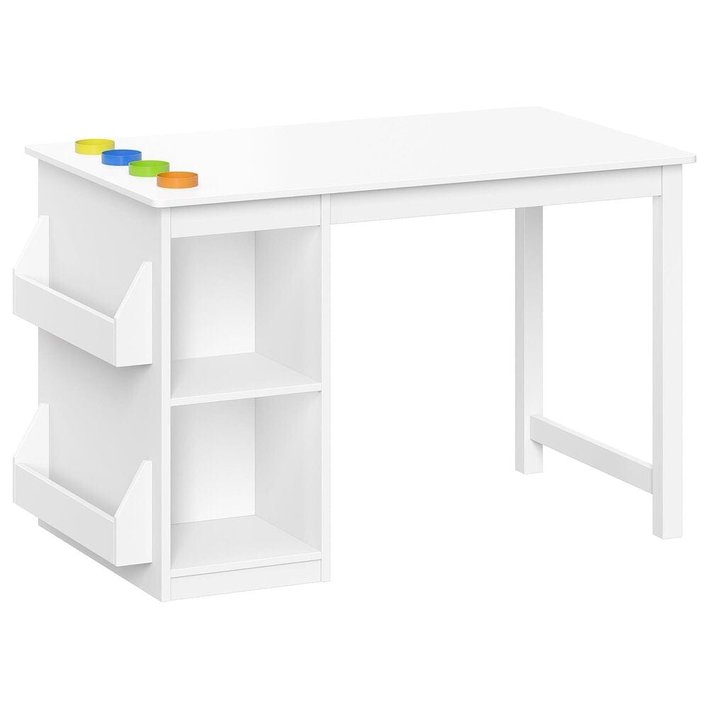 RiverRidge Home 3-Piece Kids Desk and Chair Set with Cubbies and Bookracks in White, , large