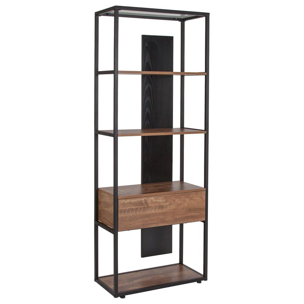 Flash Furniture Cumberland 4-Shelf Bookcase in Brown, , large