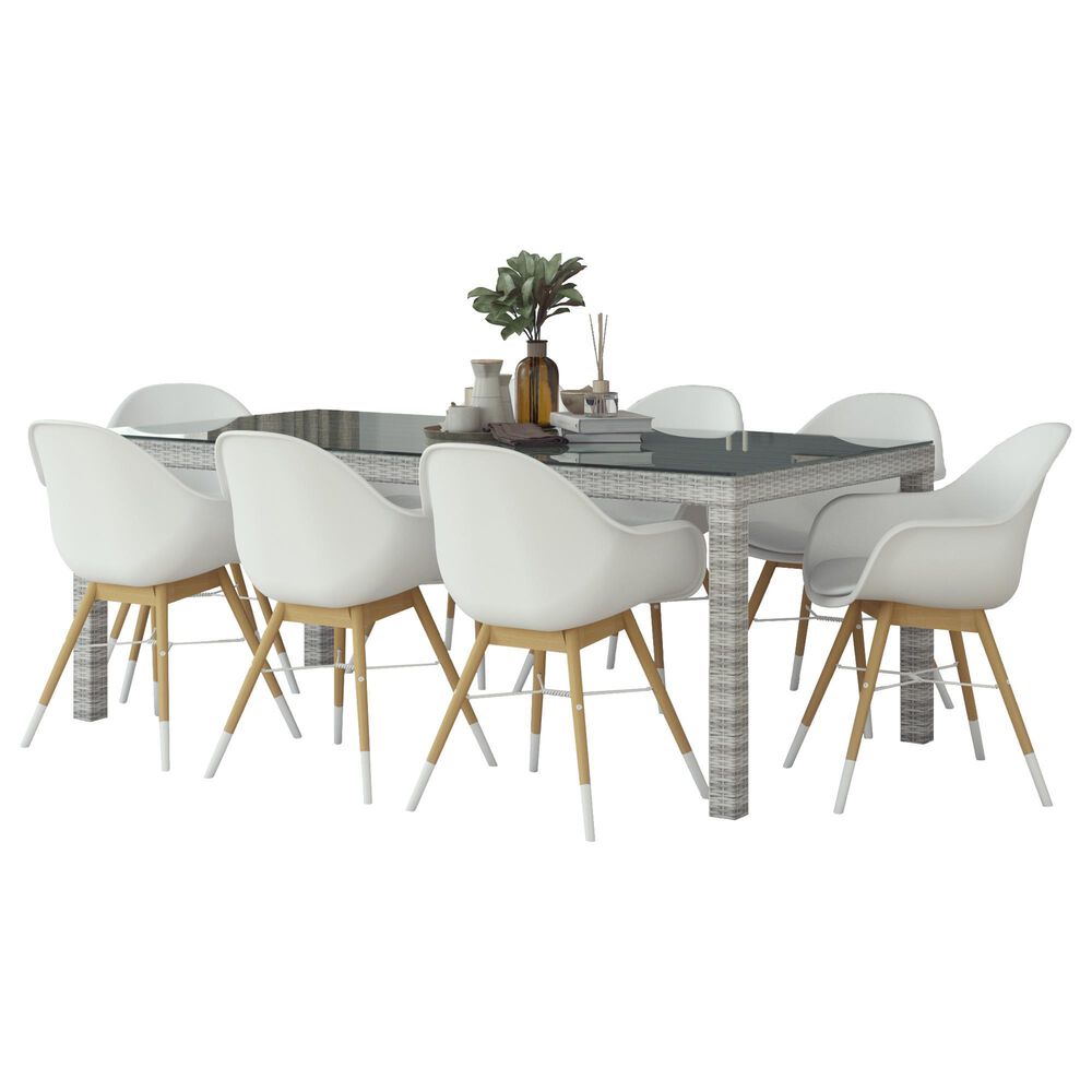 International Home Miami Midtown Concept 9-Piece Dining Set in Grey, Brown and White, , large