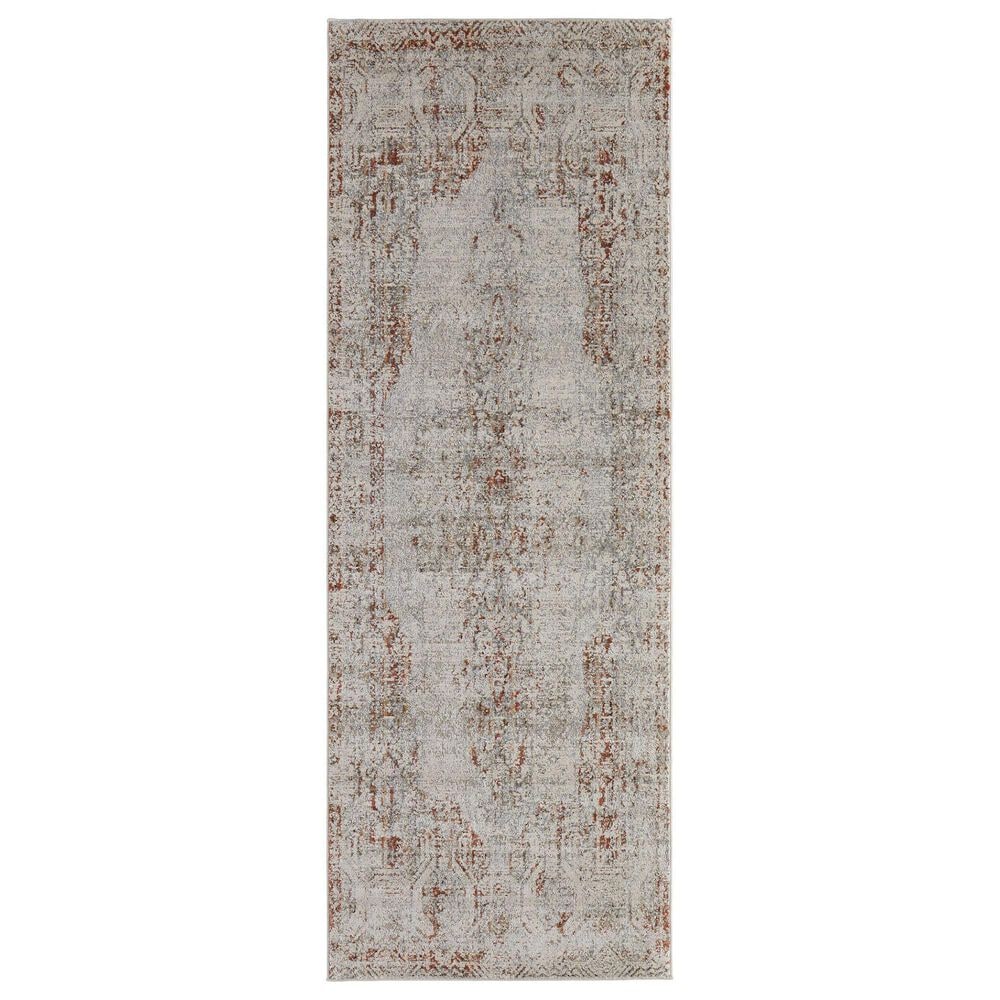 Feizy Kaia 2"6" x 10" Gray and Rust Runner, , large