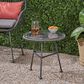 Hearth and Haven Orlando Outdoor Round Side Table with Glass Top in Gray, , large