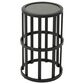 Hearth and Haven Outdoor Round Metal Side Table with Open Slat Frame in Black and Grey, , large
