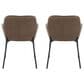 LumiSource Daniella Arm Chair with Espresso Faux Leather Cushion in Black (Set of 2), , large