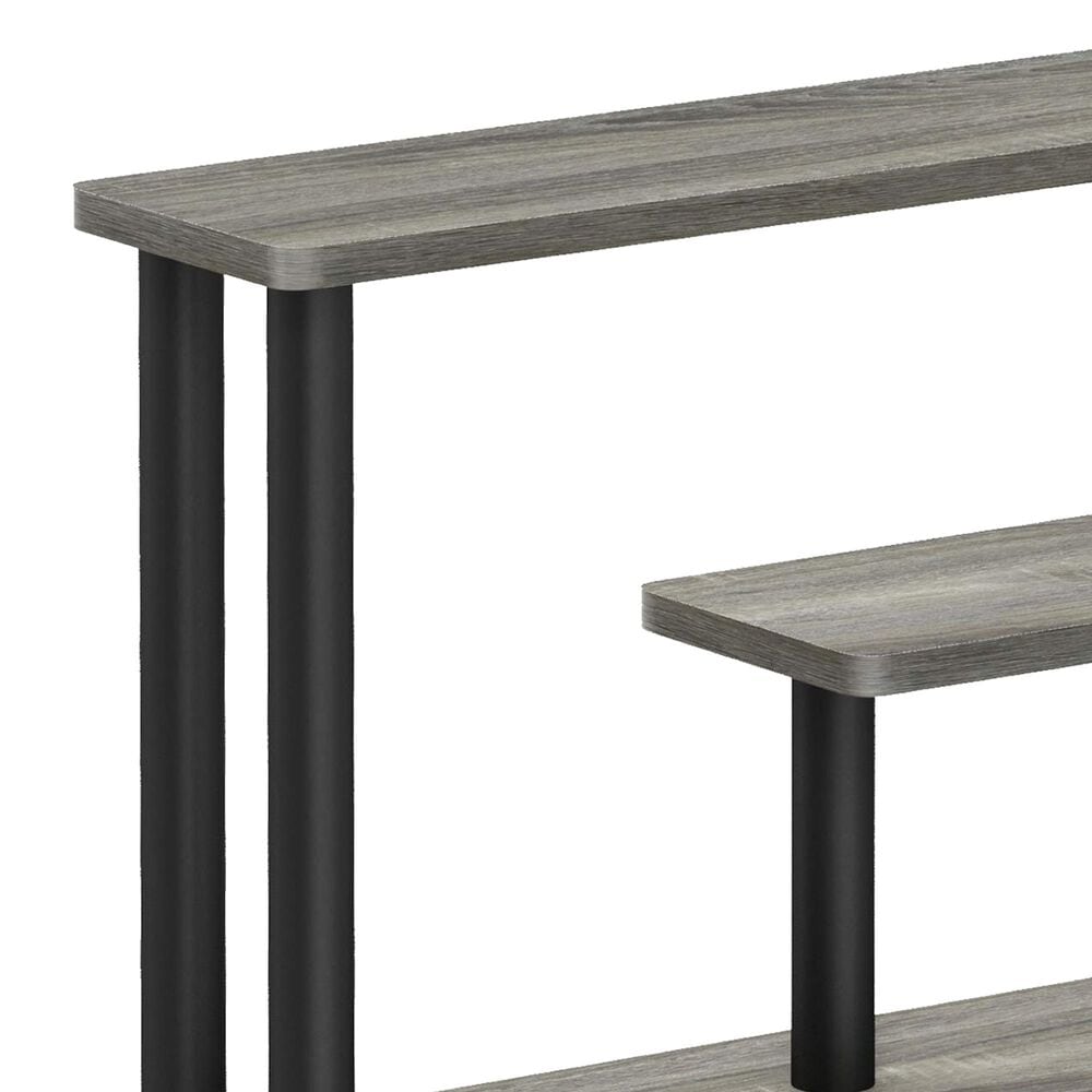 HOMLUX Turn-N-Tube 3-Tier Slim Space Saving Storage Rack in French Oak Grey and Black, , large