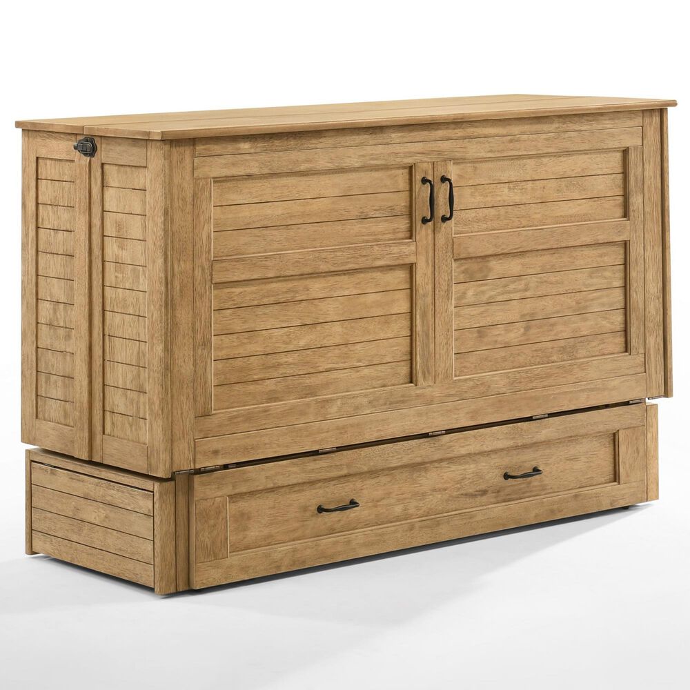 New Day Furniture Poppy Queen Murphy Cabinet Bed in Harvest Brown with Mattress , , large
