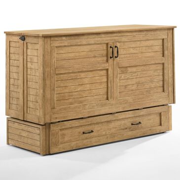 New Day Furniture Poppy Queen Murphy Cabinet Bed in Harvest Brown with Mattress , , large