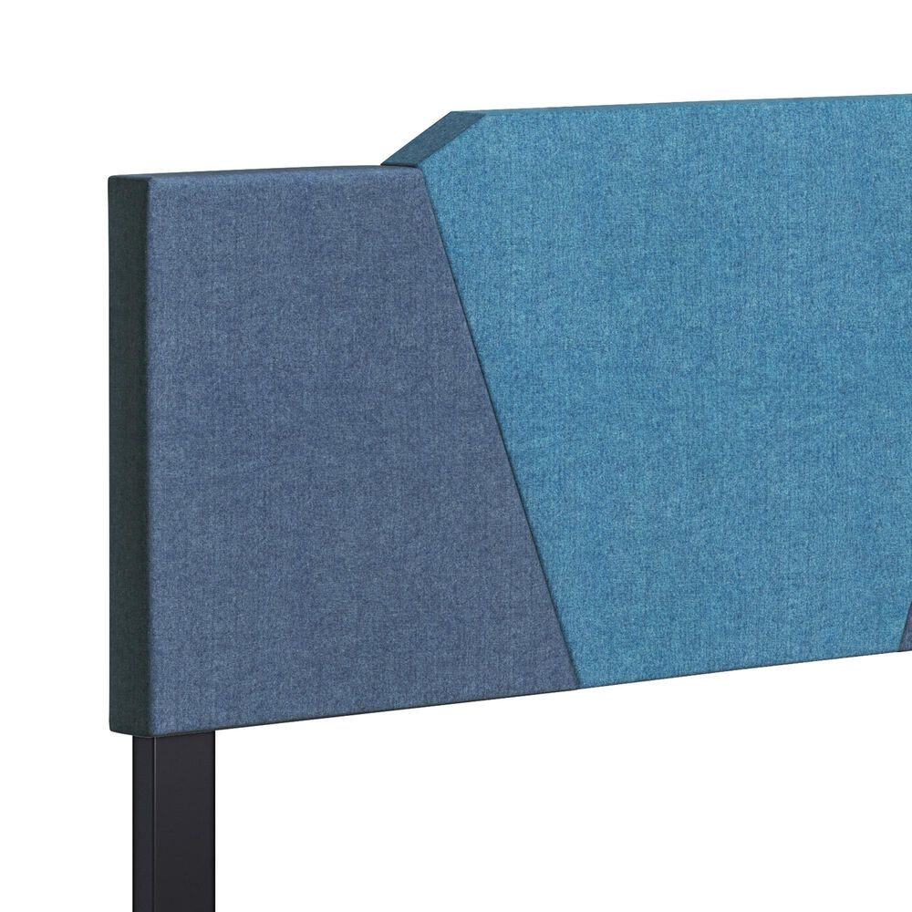 Accent Tuscany Full Upholstered Bed in Ocean Blue and Blue, , large
