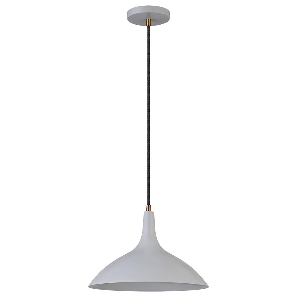 Hudson and Canal Barton Pendant in Matte Gray/Brass, , large