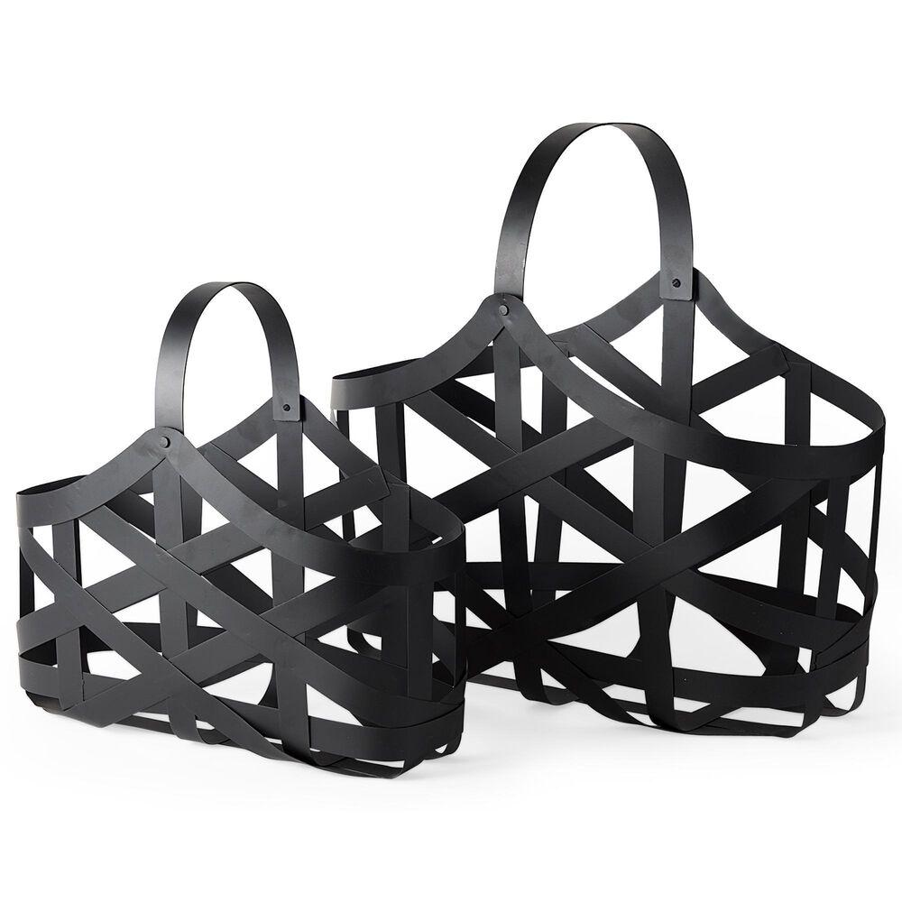 Mercana Tyrell Basket in Matte Black (Set of 2), , large