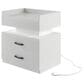 Hearth and Haven 2-Drawer Nightstand with Adjustable LED Strip Light in White, , large