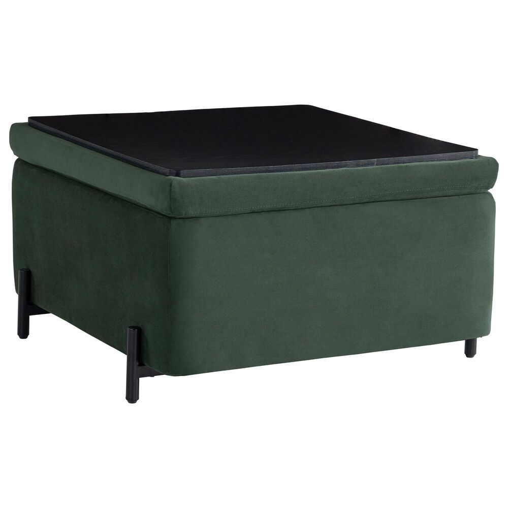 Lifestyle Solutions Kona Large Storage Ottoman in Green, , large