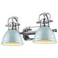 Golden Lighting Duncan 2-Light Bath Vanity in Chrome and Glossy Light Blue, , large