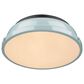 Golden Lighting Duncan 14" Flush Mount in Matte Black and Light Blue, , large