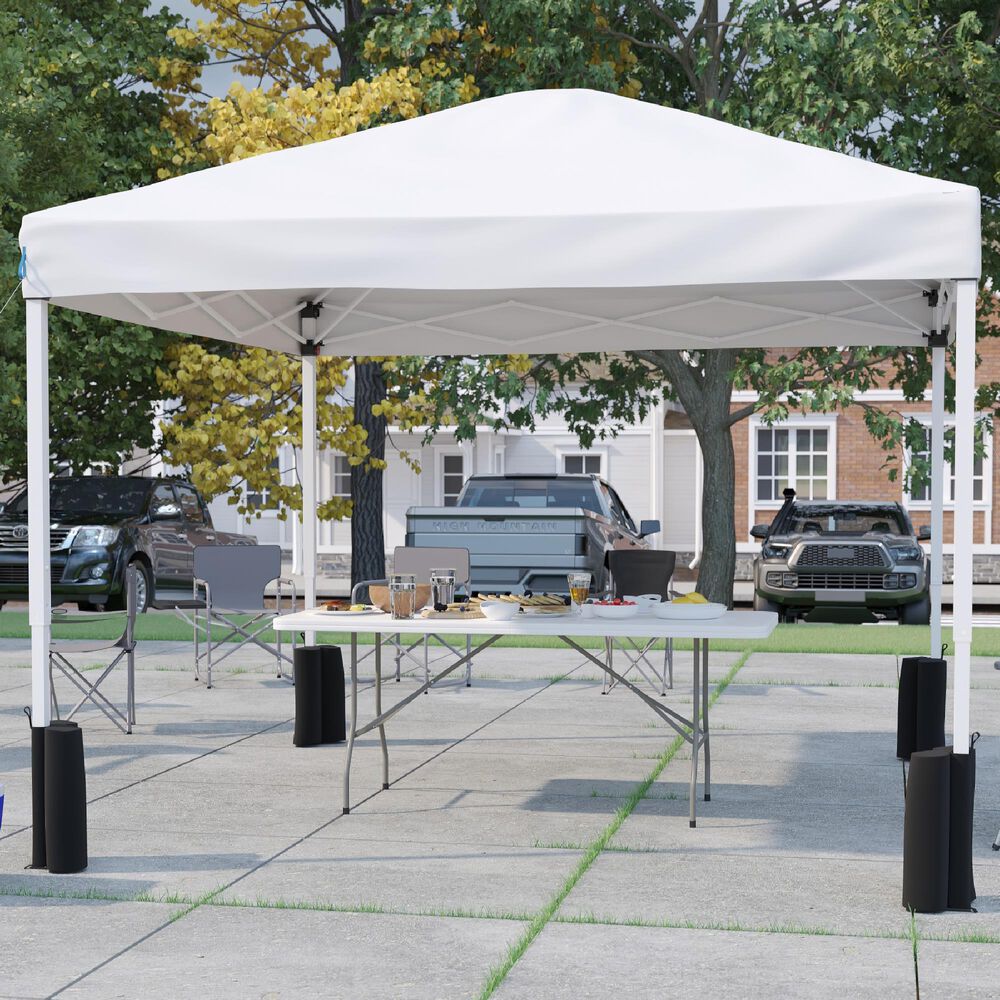 Reorganiseren Dempsey Zoeken Flash Furniture Otis 2-Piece Dining Set with 10' White Event Canopy Tent  and Wheeled Case in White | NFM