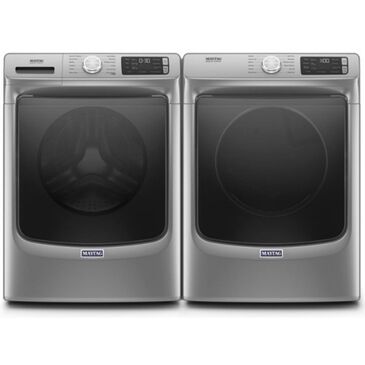 Maytag 4.8 Cu. Ft. Front Load Washer with Steam and 7.3 Cu. Ft. Gas Dryer - Metallic Slate, , large