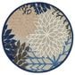 Nourison Aloha ALH05 7"10" Round Blue and Multicolor Indoor/Outdoor Area Rug, , large