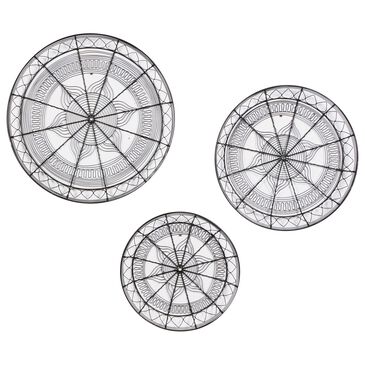 Maple and Jade Eclectic Abstract Wall Decor in Polished Black (Set of 3), , large