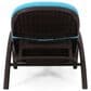 Hearth and Haven Mikael Outdoor Chaise Lounge with Blue Cushion in Dark Brown, , large