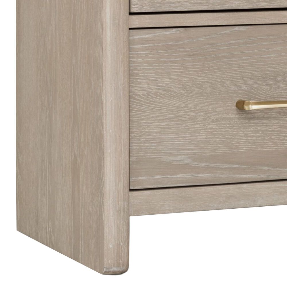 Urban Home Gardenia 2-Drawer Oak Wood Nightstand in Chai, , large