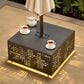 HOMLUX Patio Coffee Table with Solar Lighting in Dark Gray, , large