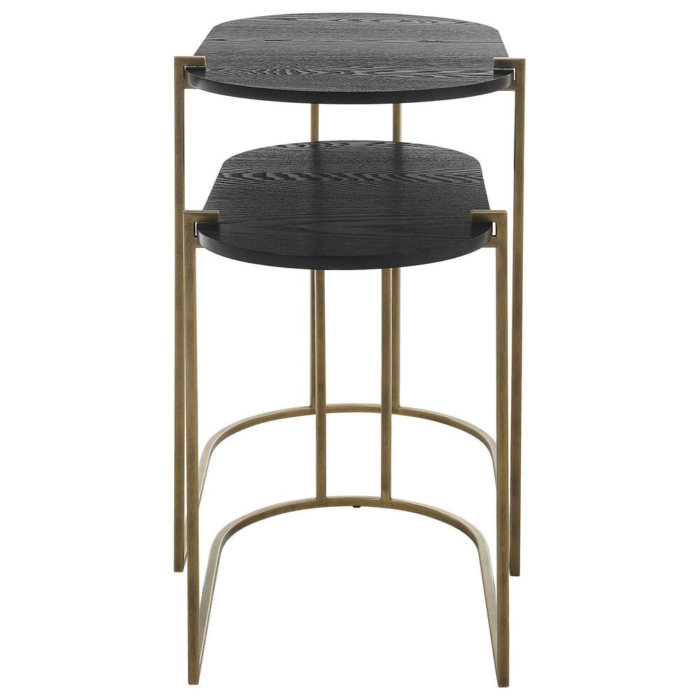 Uttermost Aztex 2-Piece Nesting Table Set in Antique Brass, , large