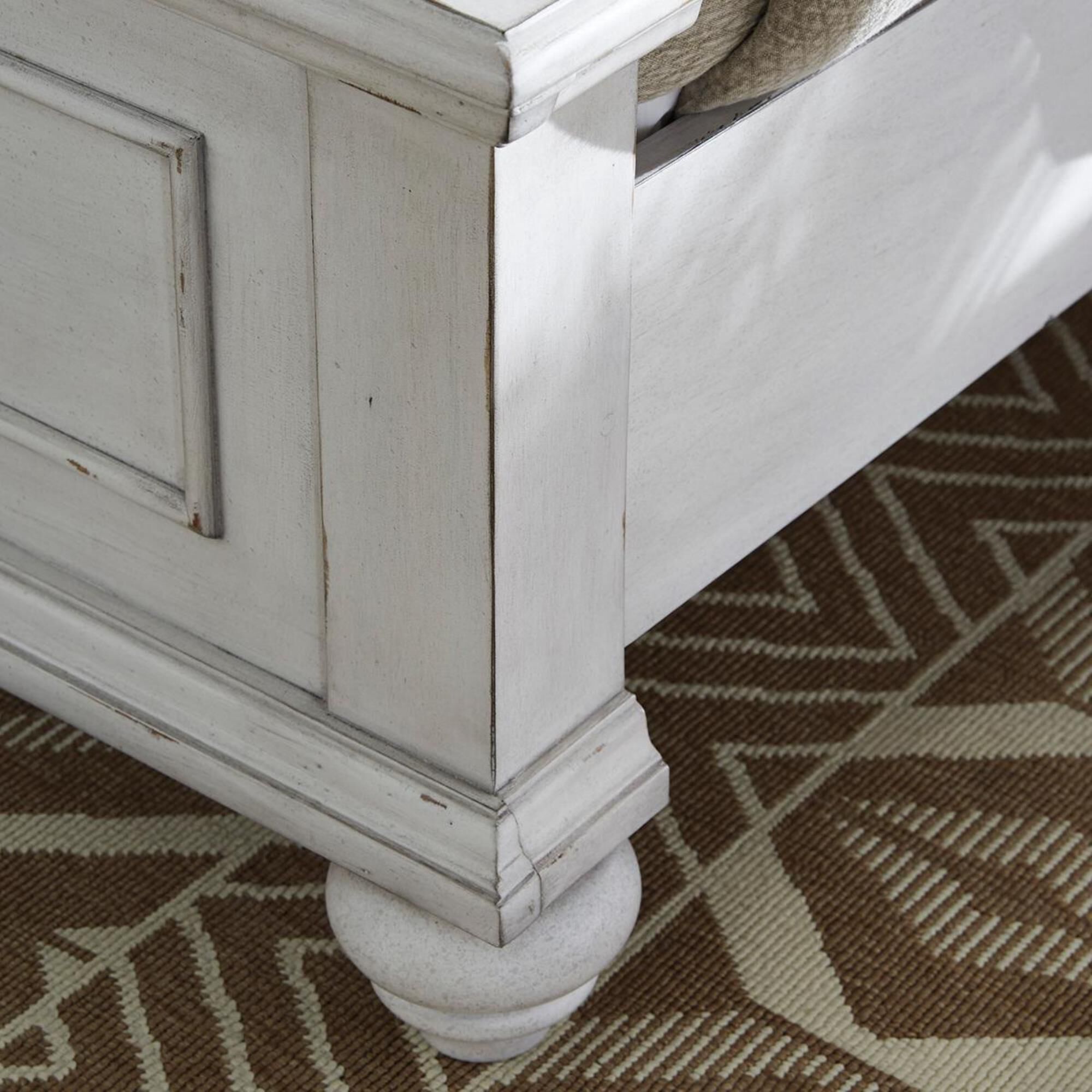 Ashley Kanwyn King Storage Bed in Distressed Whitewash