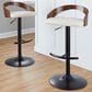 LumiSource Grotto Swivel Barstool with Cream Faux Leather Upholstery in Black and Walnut (Set of 2), , large