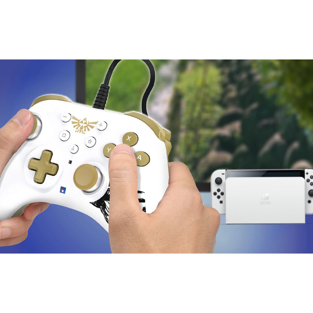 Hori Horipad Turbo Wired Zelda Controller in White - Nintendo Switch, , large