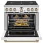 Cafe 6.2 Cu. Ft. Freestanding Natural Gas Range in Matte White and Brushed Bronze, , large