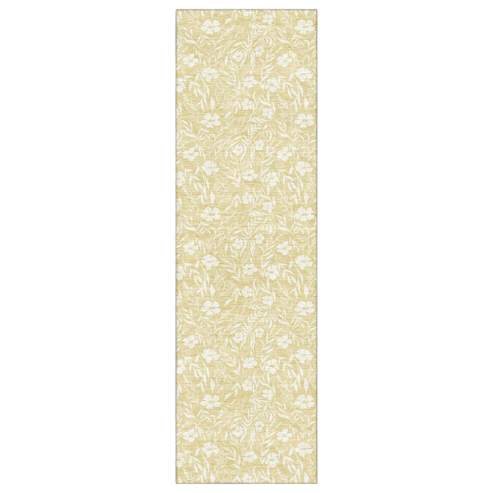 Dalyn Rug Company Soft Essentials Floral Wheat 2"3" x 7"6" Indoor/Outdoor Runner, , large