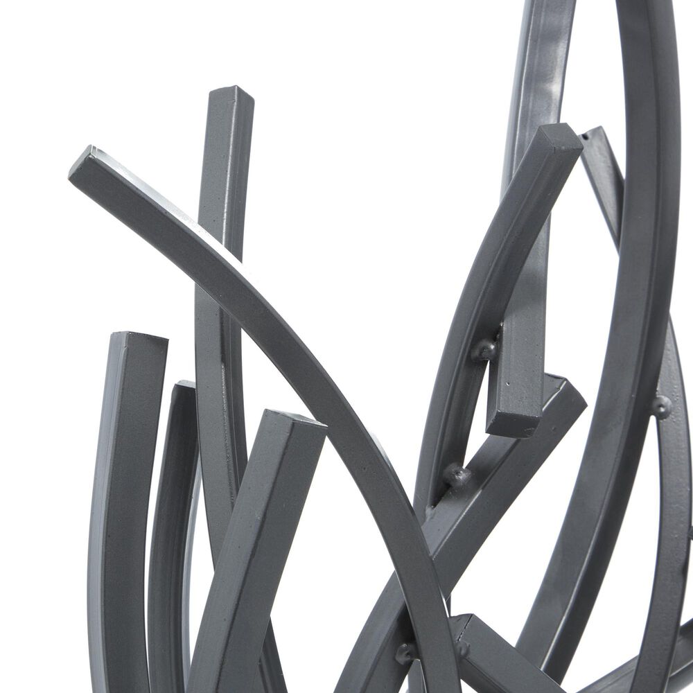 Maple and Jade Abstract Decorative Sculpture with Marble Base in Dark Gray and White, , large