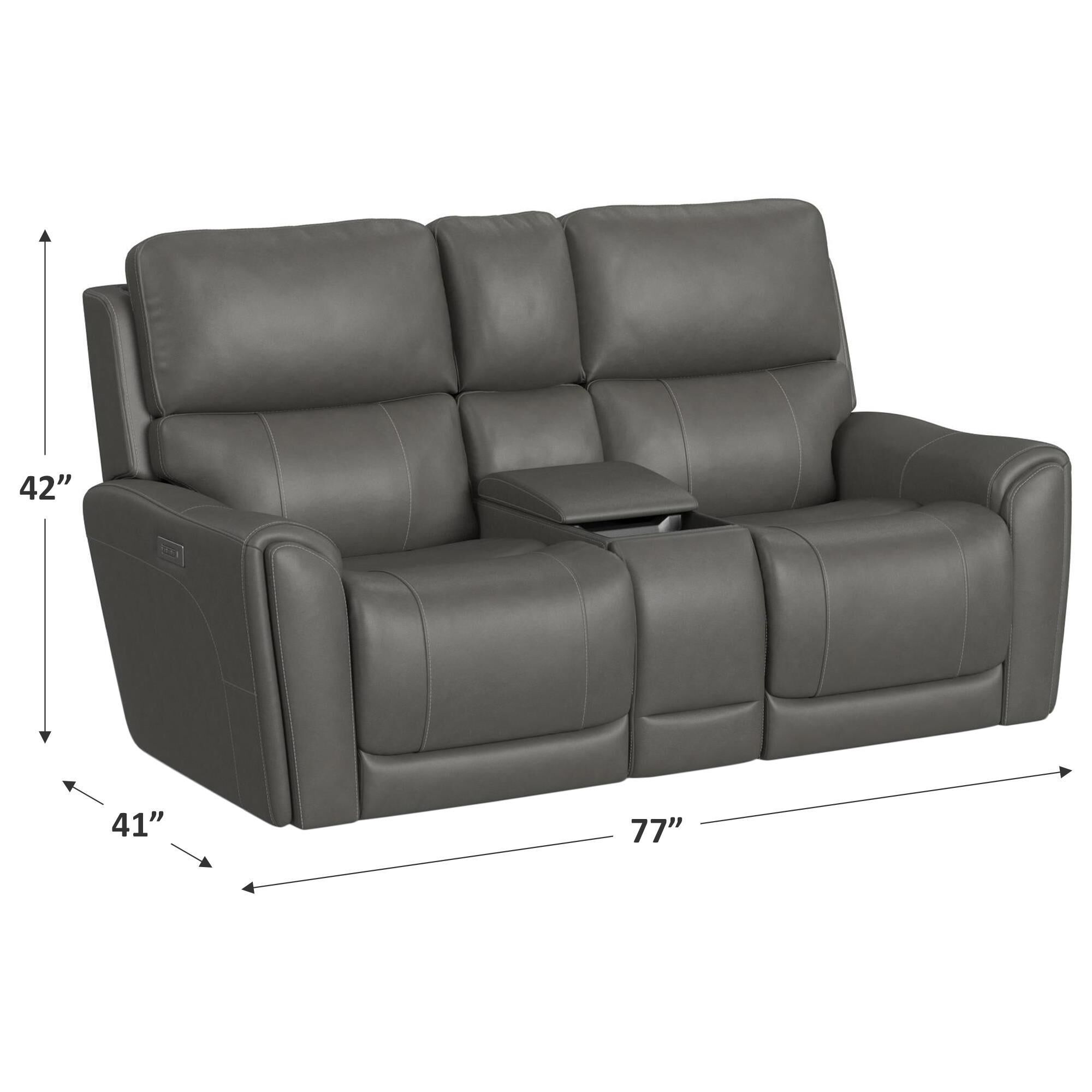 Flexsteel Carter Power Reclining Console Loveseat with Power