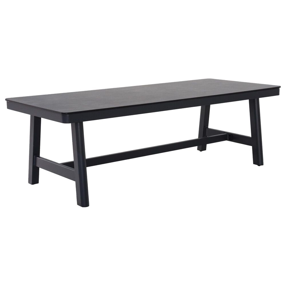 GatherCraft Cyrus Patio Rectangular Coffee Table in Black, , large