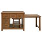 Pacific Landing Mayfair 3-Piece Kitchen Island with Extension Table in Dark Oak, , large