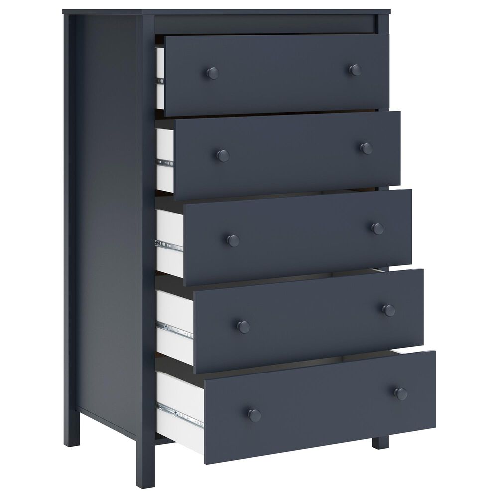 Ashley Simmenfort 5-Drawer Chest in Matte Navy Blue, , large