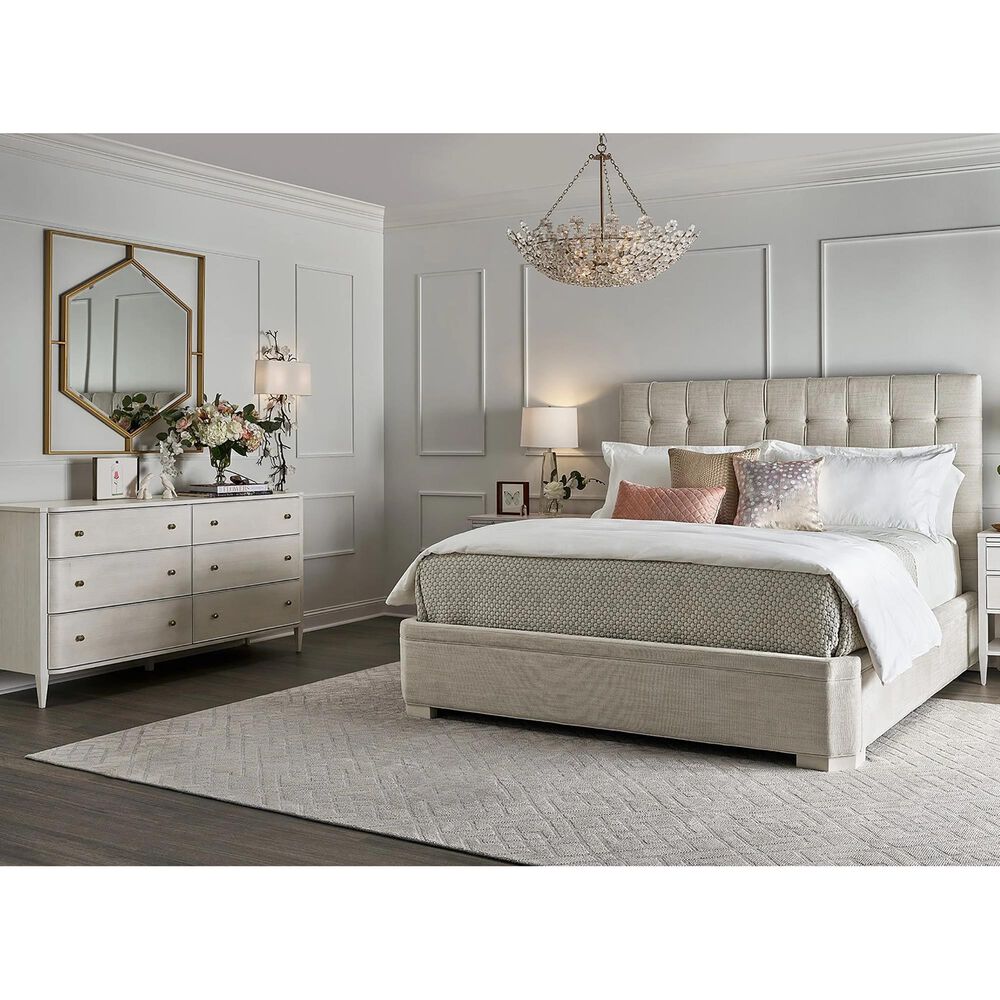 Furniture Worldwide Love Joy Bliss 3 Piece King Bedroom Set in Alabaster and Soft Gold, , large