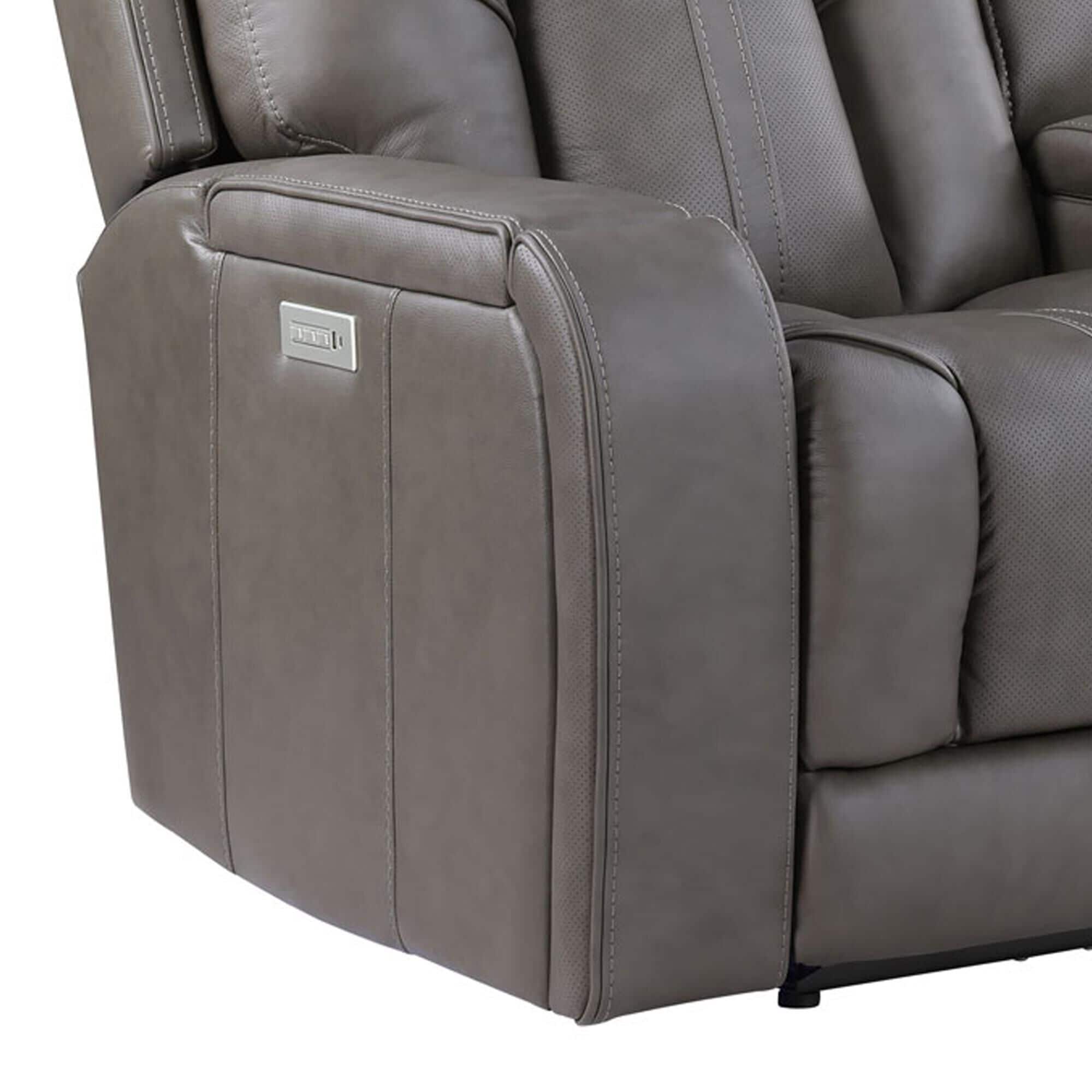 Crystal City Daniel Triple Power Reclining Loveseat in Mossy Gray