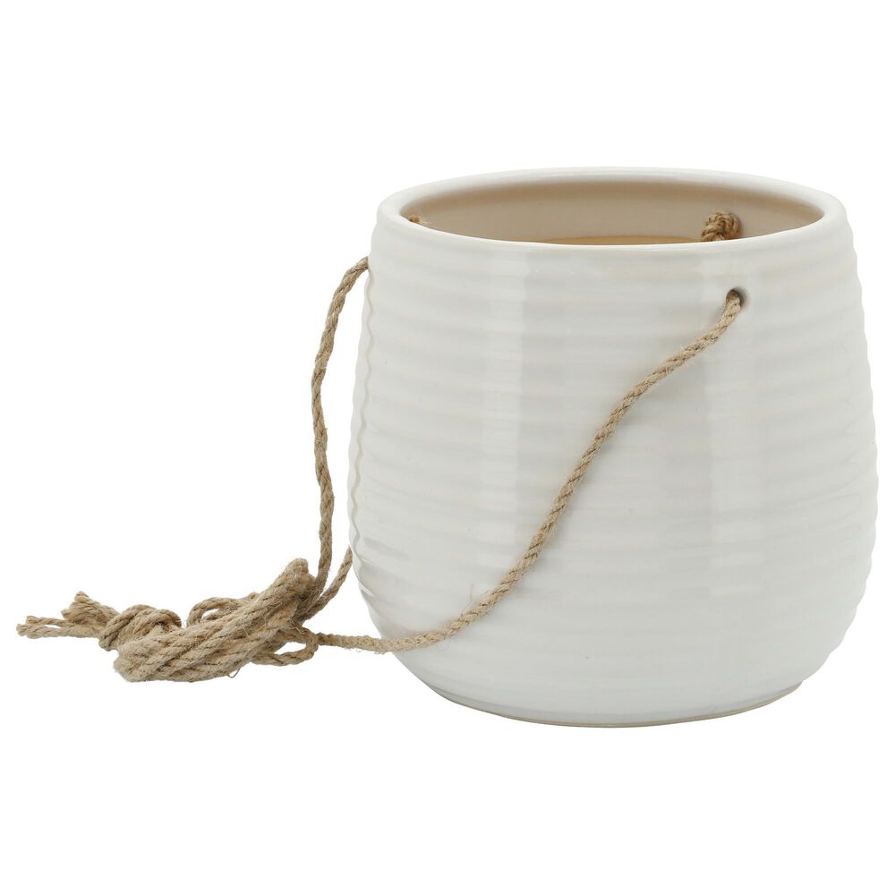 Sagebrook Home 6&quot; Hanging Planter in White, , large