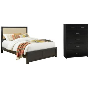 Tiddal Home Warrior Queen Panel Bed with Chest in Black, , large
