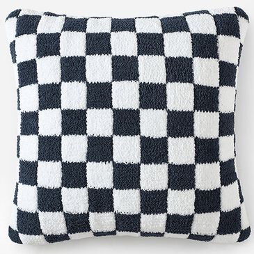 Sunday Citizen Checkerboard 20" Square Throw Pillow in Midnight and Clear White, , large