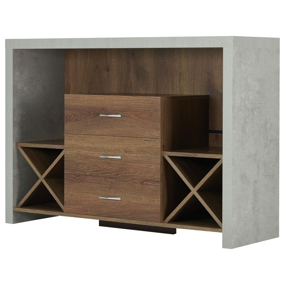 Furniture of America Wilson Buffet in Distressed Walnut, , large